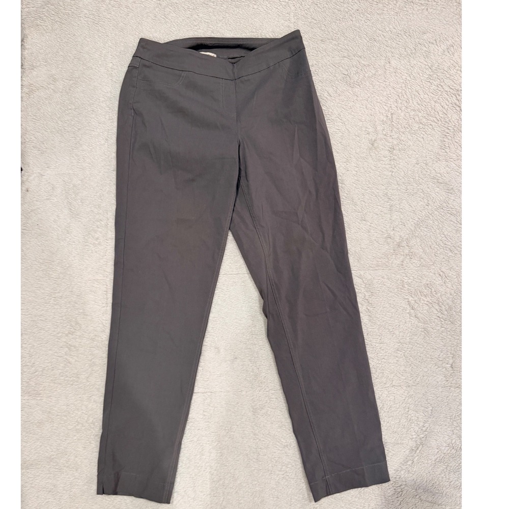 Coldwater Creek Gray Pull On Straight Leg Stretch Pants Women Size 12